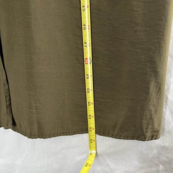 Love Stitch Gabriela Slip Dress Size S Button Front Lace Trim V-neck Slit Green - Picture 14 of 15
